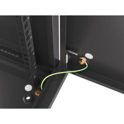 Szafa instalacyjna Rack wisząca 19" 12U 600x600 czarna drzwi metalowe
