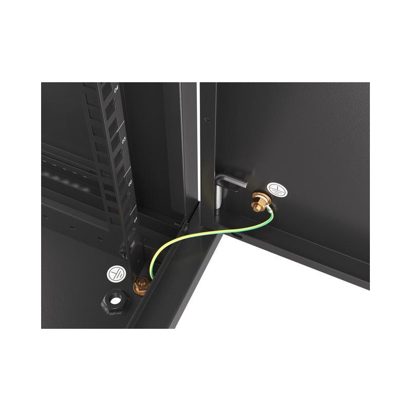 Szafa instalacyjna Rack wisząca 19" 12U 600x600 czarna drzwi metalowe