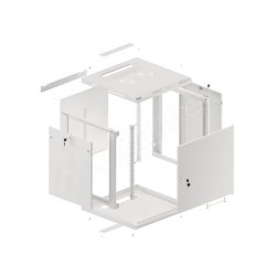 Szafa instalacyjna Rack wisząca 19" 12U 600x600 szara drzwi … | PartsPC.pl