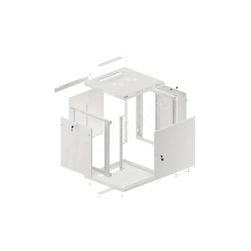 Szafa instalacyjna Rack wisząca 19" 12U 600x600 szara drzwi … | PartsPC.pl