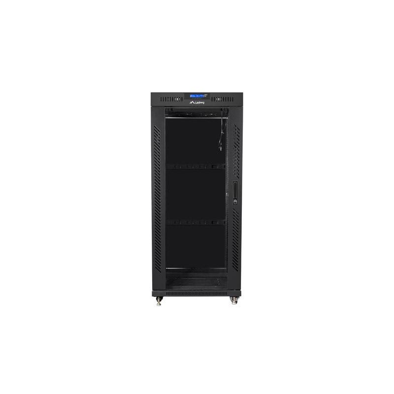 Szafa instalacyjna Rack stojąca 19" 27U 800x1000 czarna drzw… | PartsPC.pl