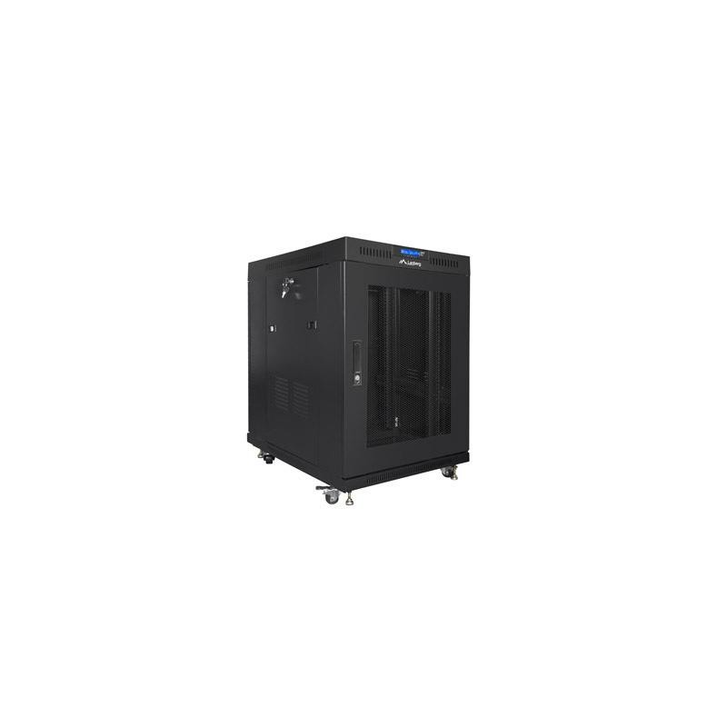 Szafa instalacyjna Rack stojąca 19" 15U 800x1000 Drzwi Perforowane czarna