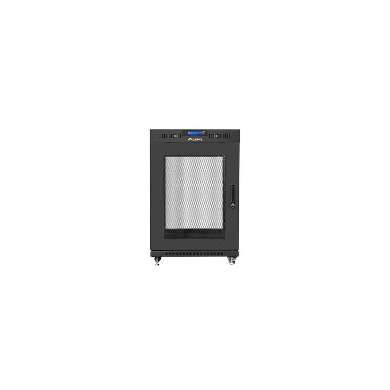 Szafa instalacyjna Rack stojąca 19" 15U 800x1000 Drzwi Perforowane czarna