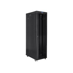 Szafa instalacyjna Rack stojąca 19" 47U 800x1200 czarna drzwi szklane LCD