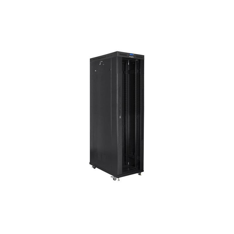 Szafa instalacyjna Rack stojąca 19" 47U 800x1200 czarna drzwi szklane LCD