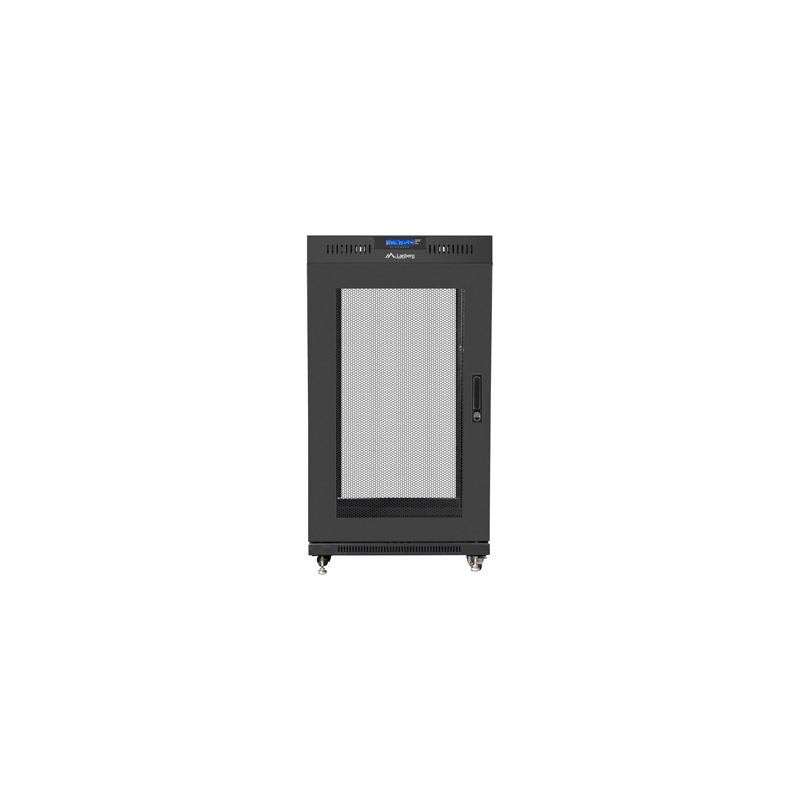 Szafa instalacyjna Rack stojąca 19" 22U 600x600 czarna drzwi… | PartsPC.pl