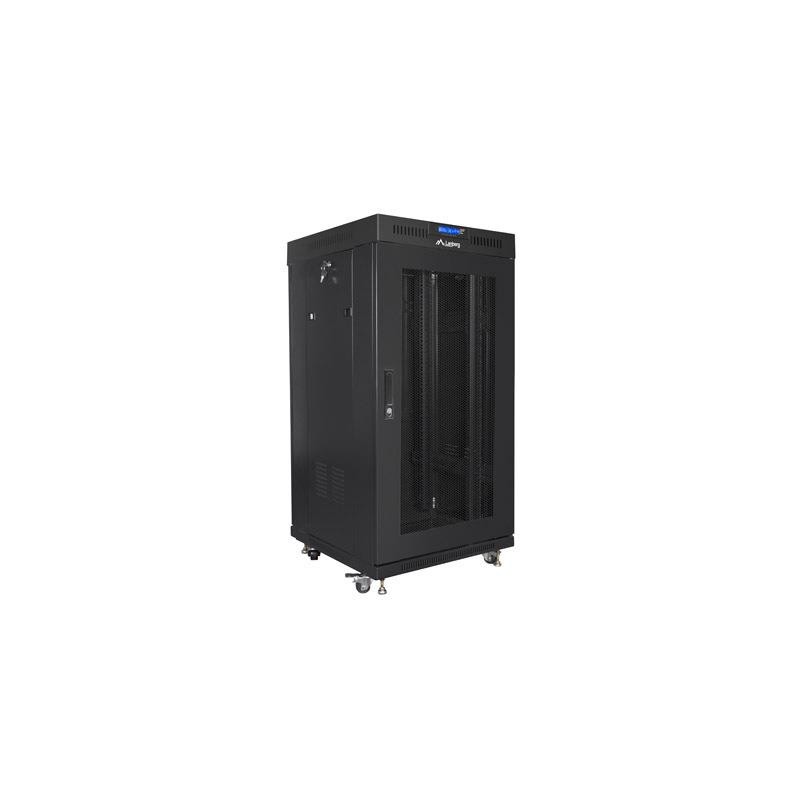 Szafa instalacyjna Rack stojąca 19" 22U 600x600 czarna drzwi… | PartsPC.pl