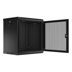 Szafa instalacyjna Rack wisząca 19" 12U 600x450 czarna drzwi… | PartsPC.pl