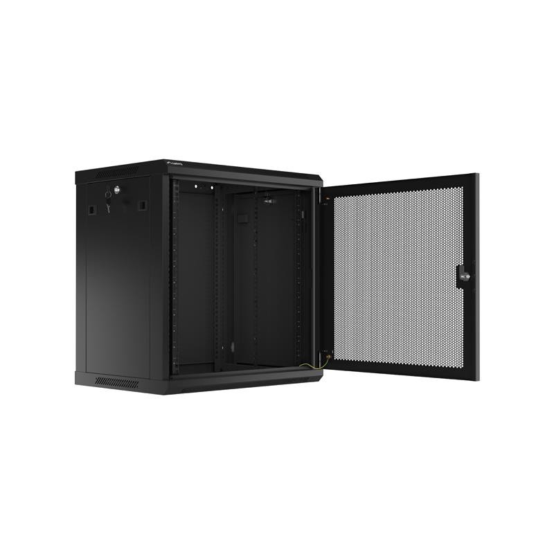 Szafa instalacyjna Rack wisząca 19" 12U 600x450 czarna drzwi… | PartsPC.pl