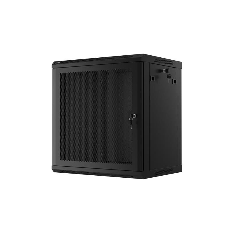 Szafa instalacyjna Rack wisząca 19" 12U 600x450 czarna drzwi… | PartsPC.pl