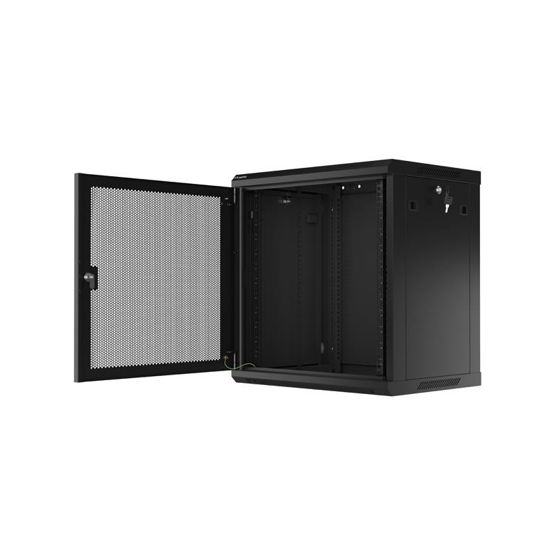 Szafa instalacyjna Rack wisząca 19" 12U 600x450 czarna drzwi… | PartsPC.pl