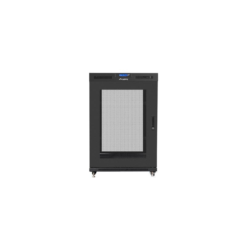 Szafa instalacyjna Rack stojąca 19" 22U 800x1000 czarna drzwi Perforowane