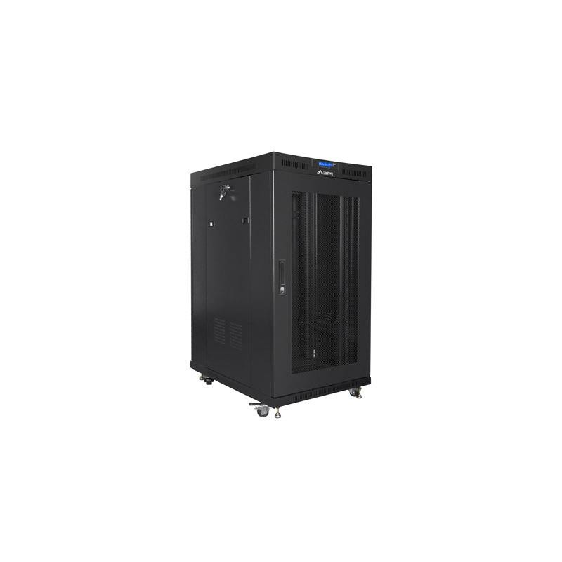 Szafa instalacyjna Rack stojąca 19" 22U 800x1000 czarna drzwi Perforowane
