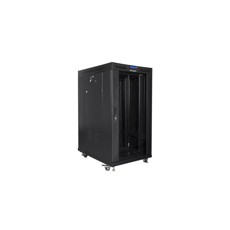 Szafa instalacyjna Rack stojąca 19" 22U 800x1000 czarna drzw… | PartsPC.pl