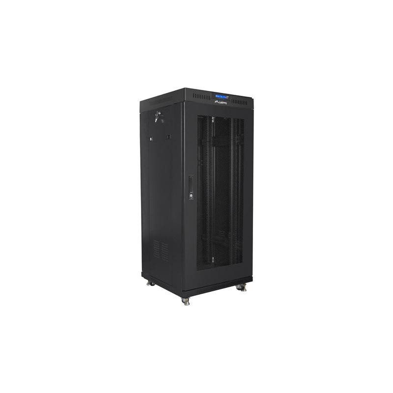 Szafa instalacyjna Rack stojąca 19" 27U 600x600 czarna drzwi… | PartsPC.pl