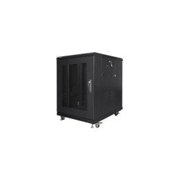 Szafa instalacyjna Rack stojąca 19" 15U 600x800 czarna drzwi… | PartsPC.pl