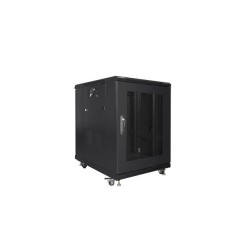 Szafa instalacyjna Rack stojąca 19" 15U 600x800 czarna drzwi… | PartsPC.pl