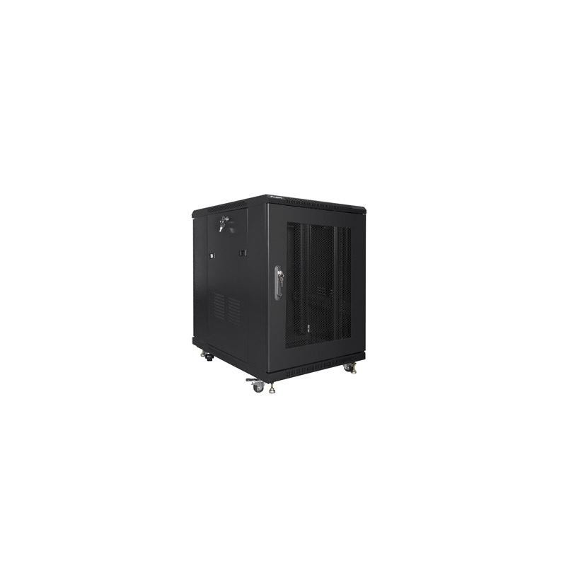 Szafa instalacyjna Rack stojąca 19" 15U 600x800 czarna drzwi… | PartsPC.pl
