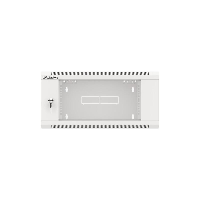 Szafa instalacyjna Lanberg rack wisząca 19" 4U 600 drzwi szklane szara
