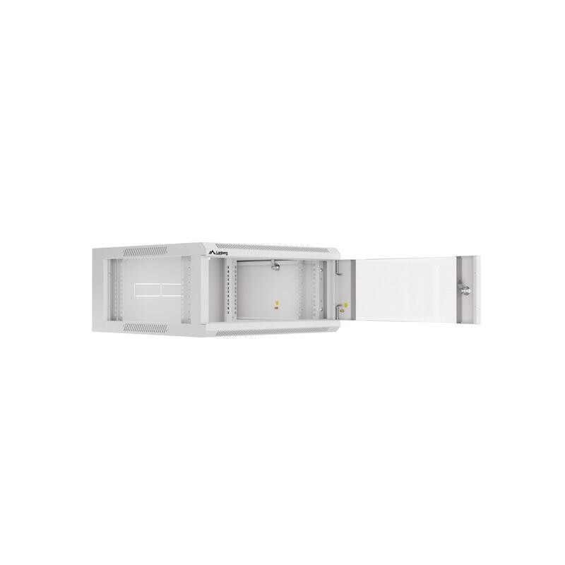Szafa instalacyjna Lanberg rack wisząca 19" 4U 600 drzwi szklane szara