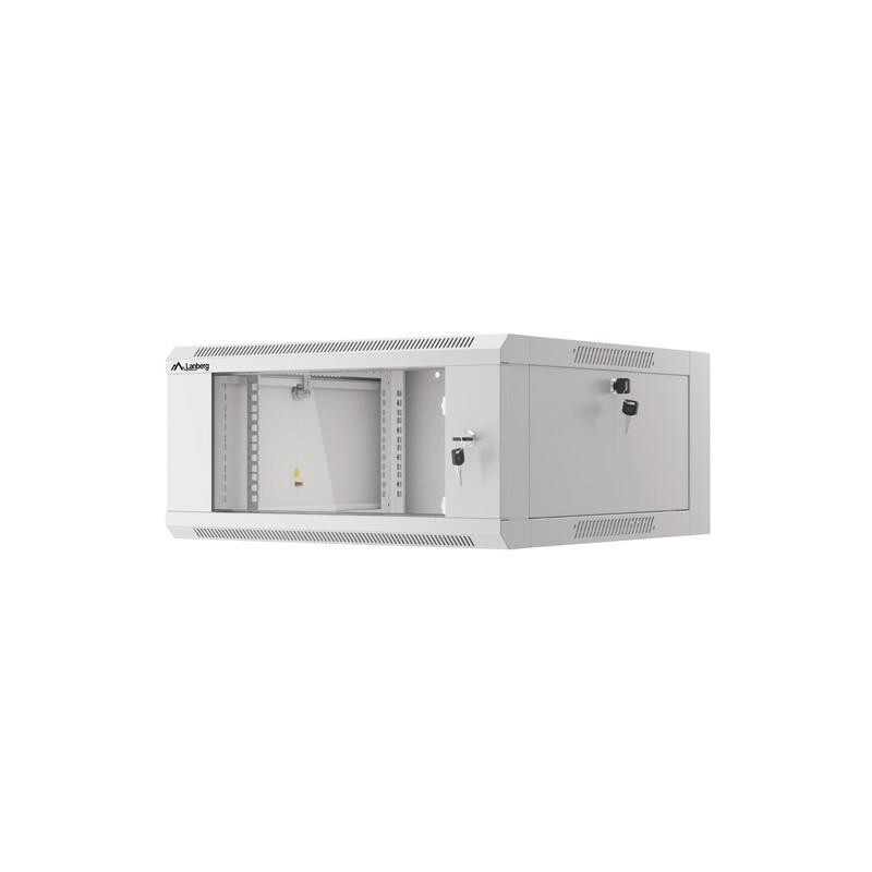 Szafa instalacyjna Lanberg rack wisząca 19" 4U 600 drzwi szklane szara