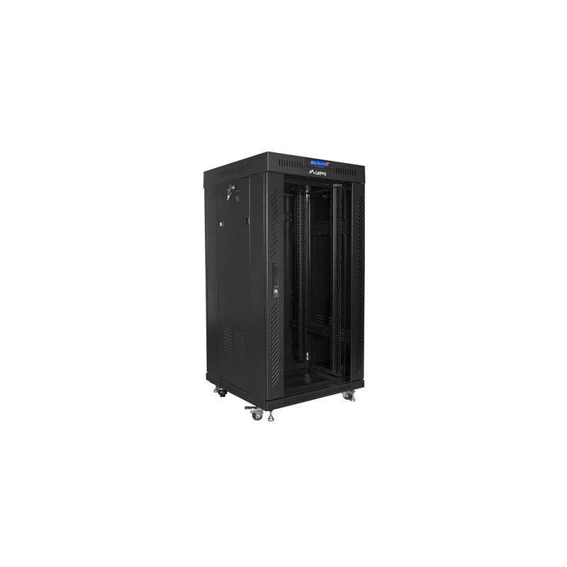 Szafa instalacyjna Rack stojąca 19" 22U 600x600 czarna drzwi… | PartsPC.pl