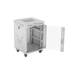 Szafa instalacyjna Rack stojąca 19" 15U 600x600 szara drzwi … | PartsPC.pl