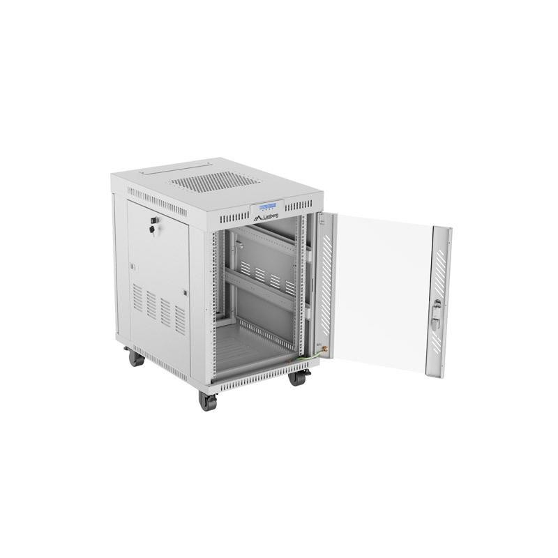 Szafa instalacyjna Rack stojąca 19" 15U 600x800 szara drzwi … | PartsPC.pl