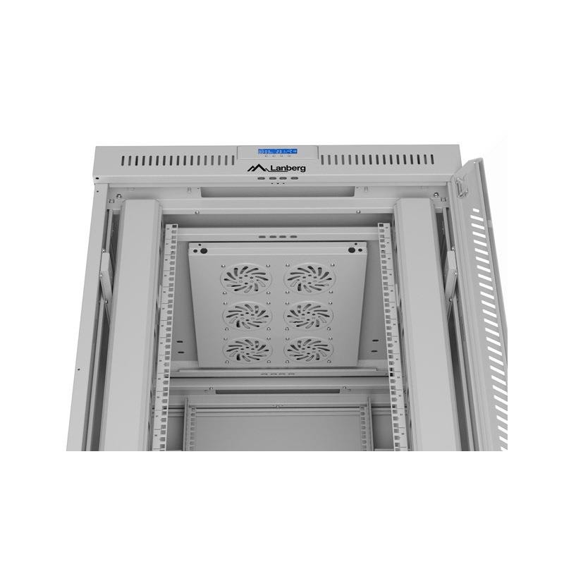 Szafa instalacyjna Rack stojąca 19" 42U 800x1000 szara drzwi… | PartsPC.pl