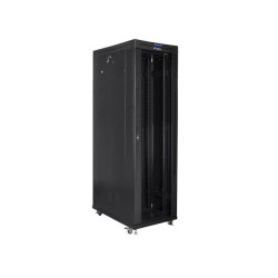 Szafa instalacyjna Rack stojąca 19" 42U 600x1200 czarna drzwi szklane LCD