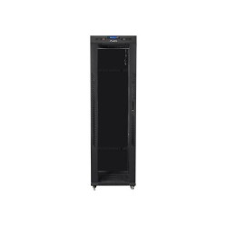 Szafa instalacyjna Rack stojąca 19" 42U 600x1200 czarna drzwi szklane LCD