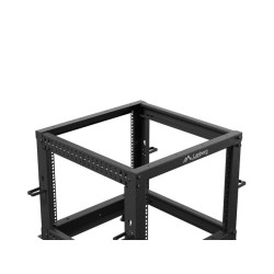 Stojak open rack Lanberg 19" 9U 600x600-1100 regulowany czarny