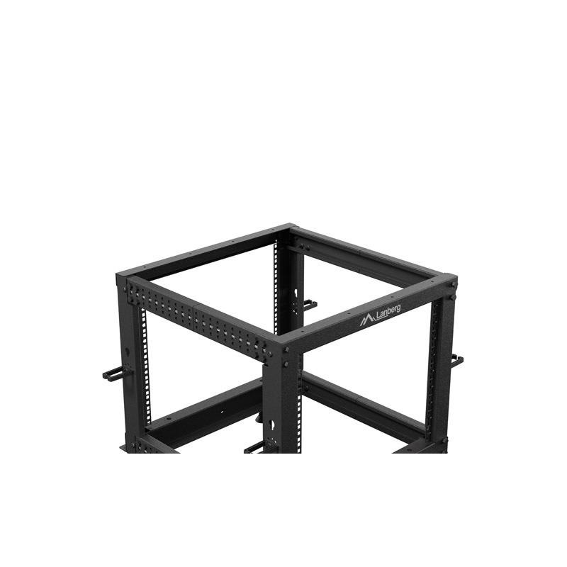 Stojak open rack Lanberg 19" 9U 600x600-1100 regulowany czarny