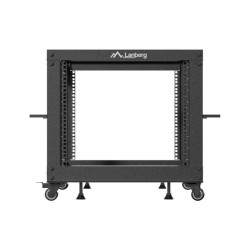 Stojak open rack Lanberg 19" 9U 600x600-1100 regulowany czarny
