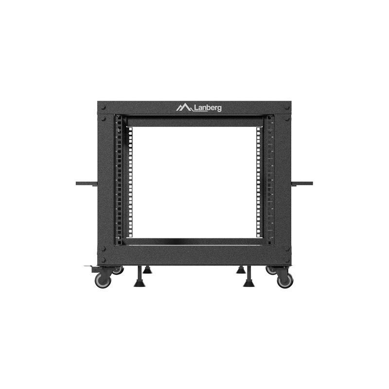 Stojak open rack Lanberg 19" 9U 600x600-1100 regulowany czarny