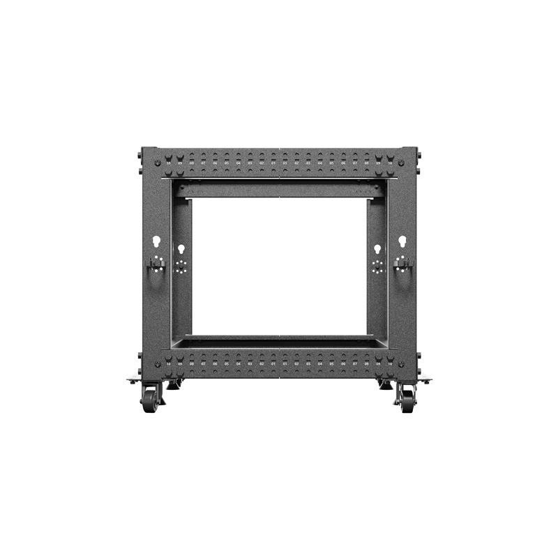 Stojak open rack Lanberg 19" 9U 600x600-1100 regulowany czarny