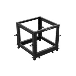 Stojak open rack Lanberg 19" 9U 600x600-1100 regulowany czarny
