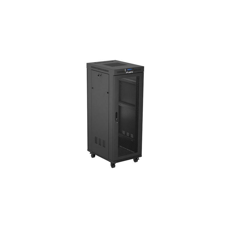 Szafa instalacyjna Rack Lanberg stojąca 19" 32U 600x800 czarna drzwi