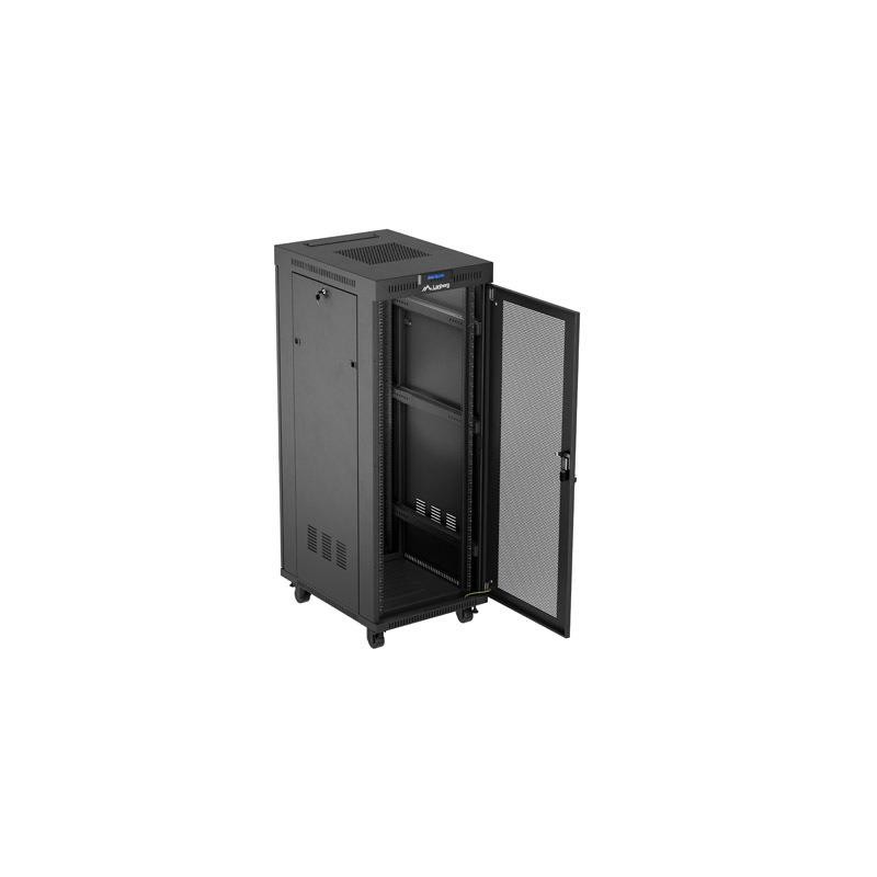 Szafa instalacyjna Rack Lanberg stojąca 19" 32U 600x800 czarna drzwi
