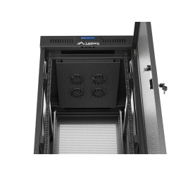 Szafa instalacyjna Rack Lanberg stojąca 19" 32U 600x800 czarna drzwi