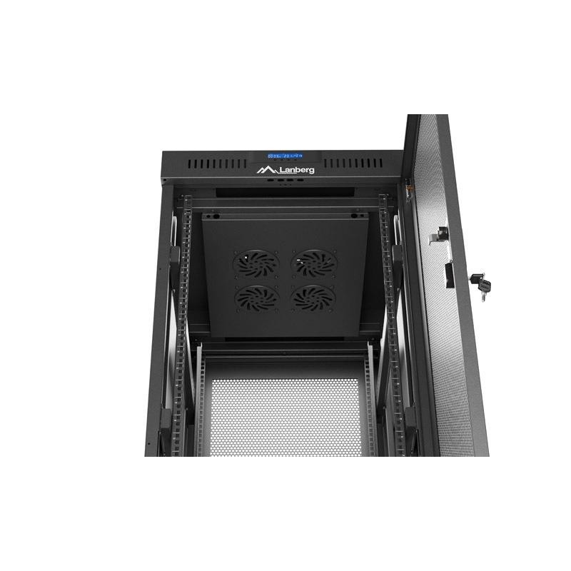 Szafa instalacyjna Rack Lanberg stojąca 19" 32U 600x800 czarna drzwi