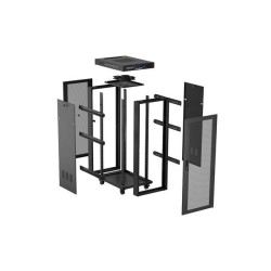 Szafa instalacyjna Rack Lanberg stojąca 19" 32U 600x800 czarna drzwi