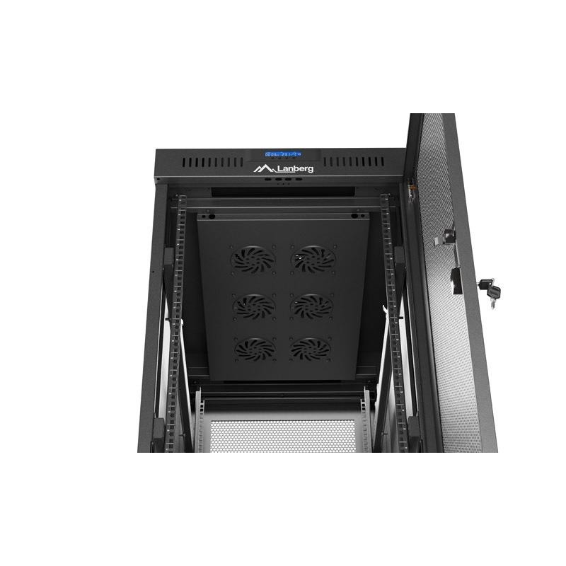 Szafa instalacyjna Rack Lanberg 19" 32U 600x1000 czarna drzw… | PartsPC.pl