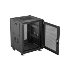 Szafa inastalacyjna rack Lanberg 19" 15U 600x600 czarna drzw… | PartsPC.pl