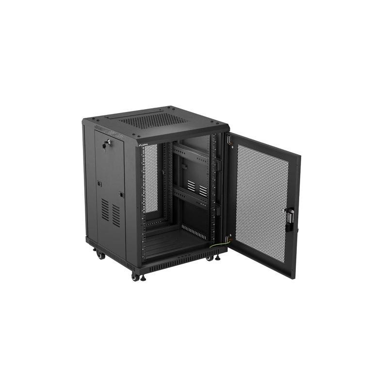 Szafa inastalacyjna rack Lanberg 19" 15U 600x600 czarna drzw… | PartsPC.pl