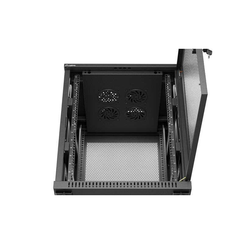Szafa inastalacyjna rack Lanberg 19" 15U 600x600 czarna drzw… | PartsPC.pl