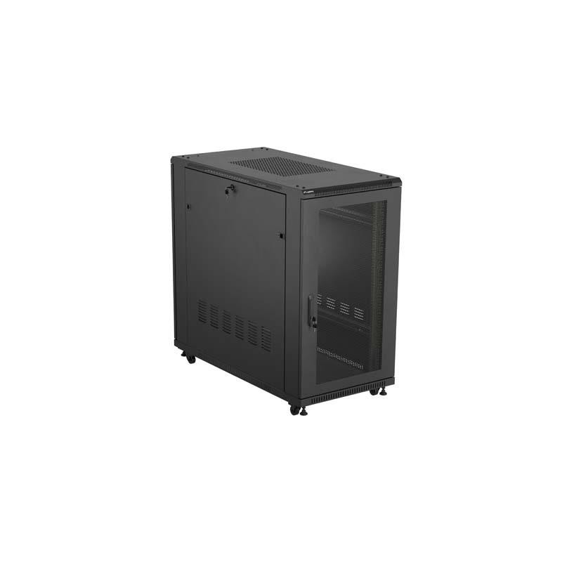 Szafa instalacyjna Rack stojąca 19" 22U 600x1200 czarna drzw… | PartsPC.pl