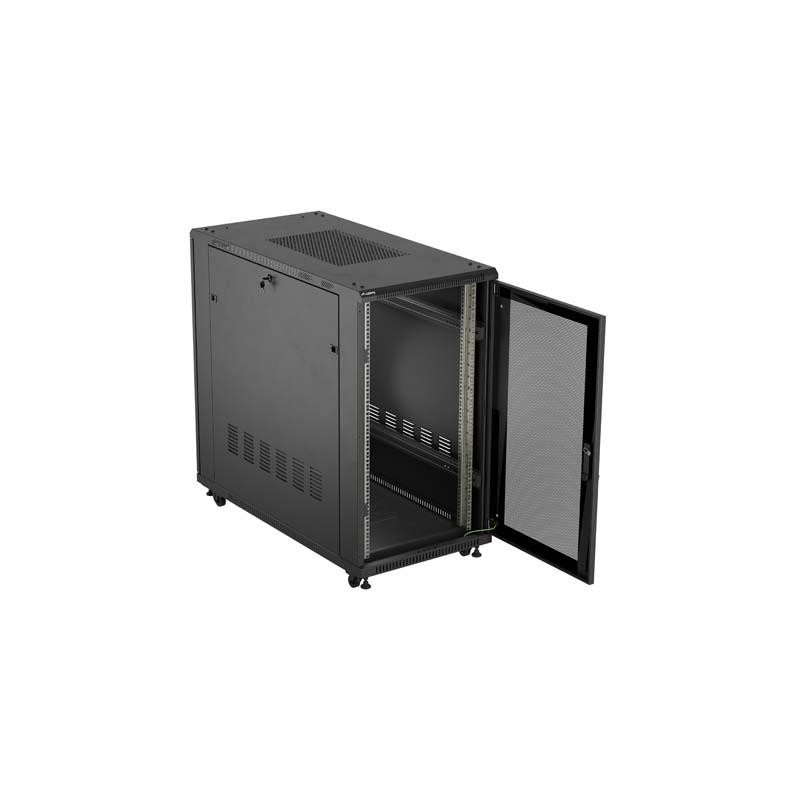 Szafa instalacyjna Rack stojąca 19" 22U 600x1200 czarna drzw… | PartsPC.pl