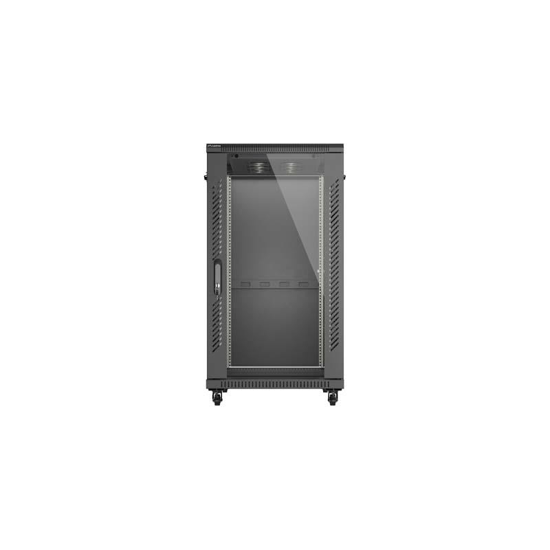 Szafa instalacyjna Rack stojąca 19" 22U 600x1000 Czarna drzw… | PartsPC.pl