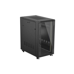 Szafa instalacyjna Rack stojąca 19" 22U 600x1000 Czarna drzw… | PartsPC.pl